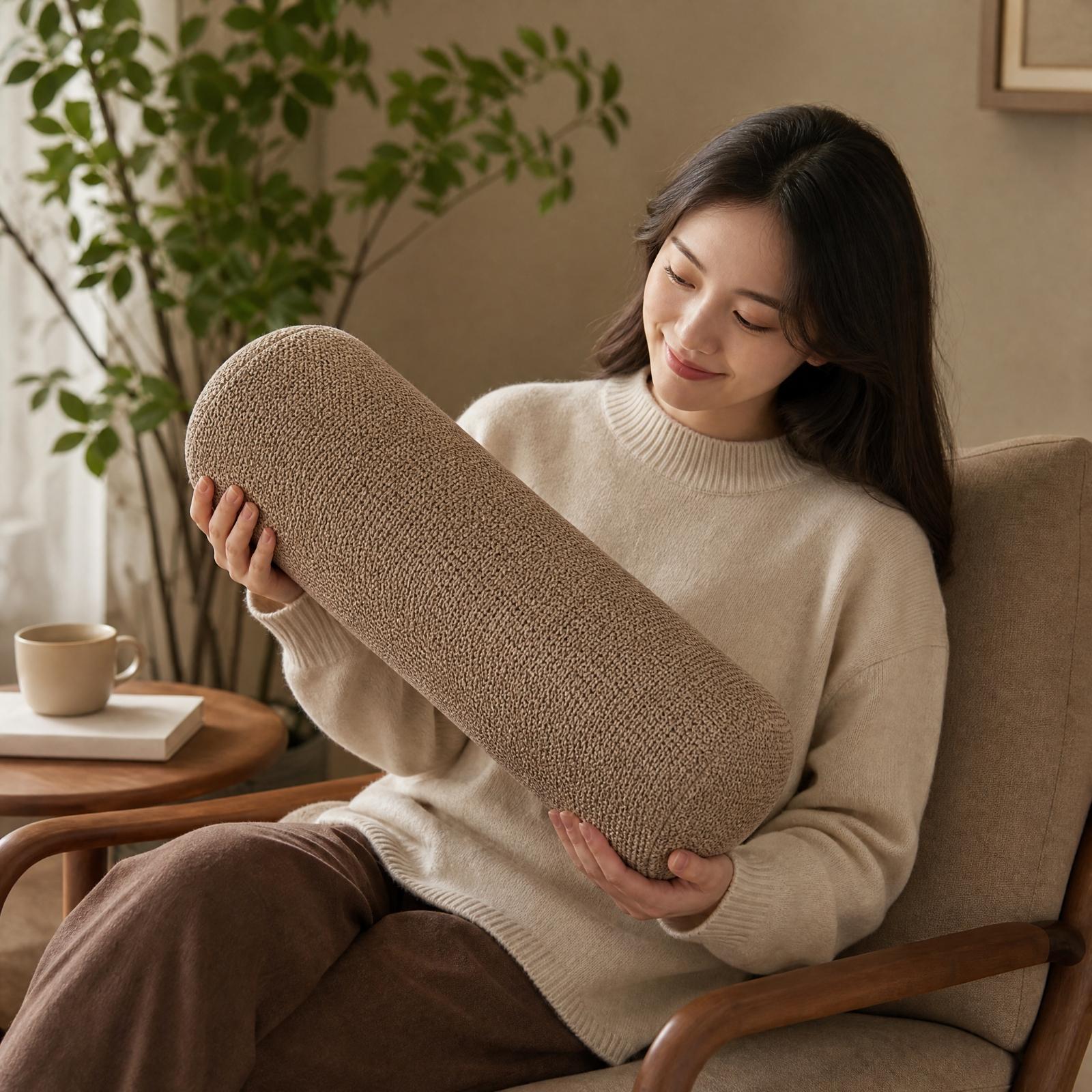 Bolster Cushion Round - وسادة أسطوانية من الفوم الميموري لدعم
