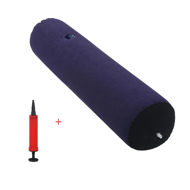 Bolster Cushion Round - وسادة هوائية قابلة للنفخ، لون أزرق،