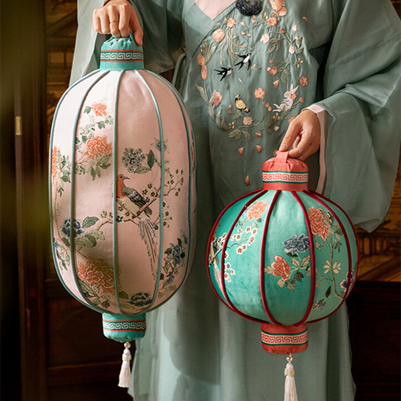 Bolster Cushion Round - وسادة فانوس جديدة بتصميم صيني بنقوش