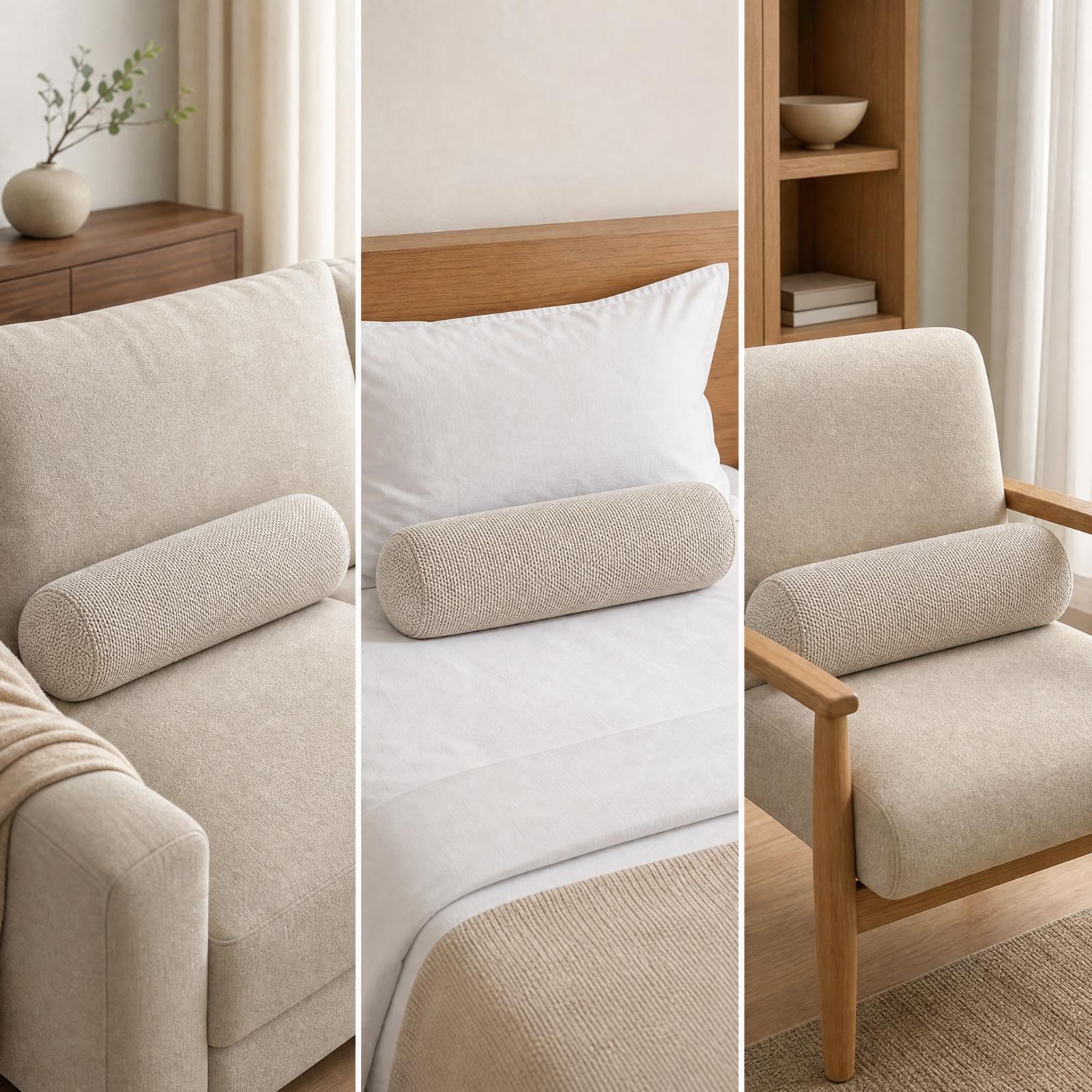 وسادة دائرية طويلة من الفوم ذو - مراجعة Bolster Cushion Round وسعره